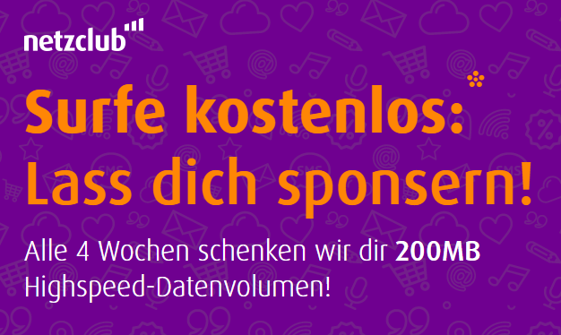 netzclub schenkt dir 200 MB Datenvolumen