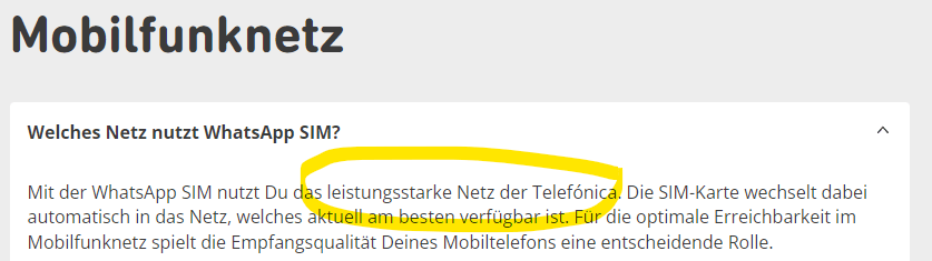 WhatsApp SIM nutzt Du das leistungsstarke Netz der Telefónica